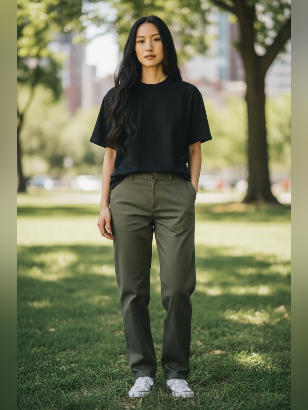 Land Ends Women’s High Rise Straight Leg Pants